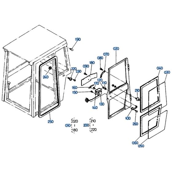 Door Assembly for Kubota KH66 Mini Excavator