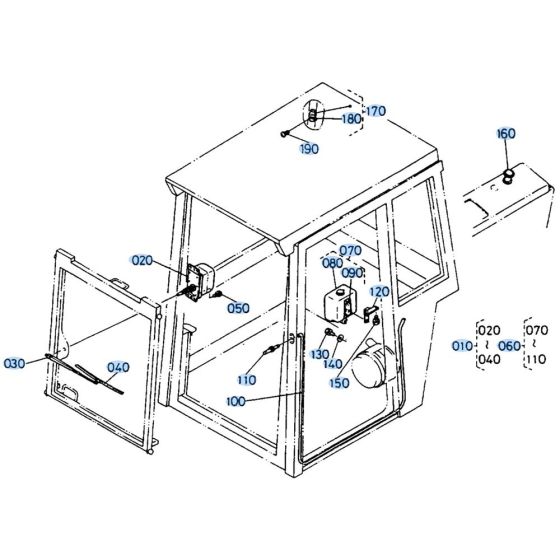 Wiper Assembly for Kubota KH66 Mini Excavator