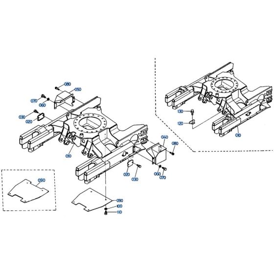 Track Frame Assembly for Kubota KH66 Mini Excavator