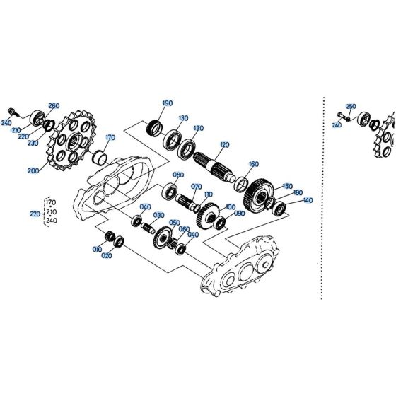 Drive Gear Assembly for Kubota KH66 Mini Excavator