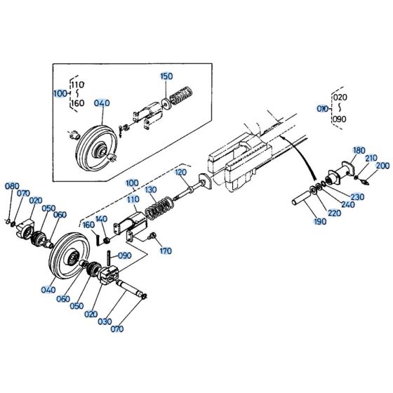 Idler Assembly for Kubota KH66 Mini Excavator