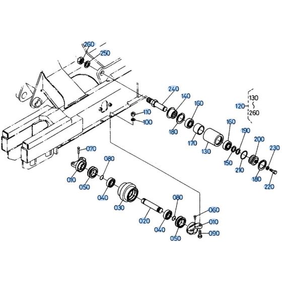 Track Roller Assembly for Kubota KH66 Mini Excavator