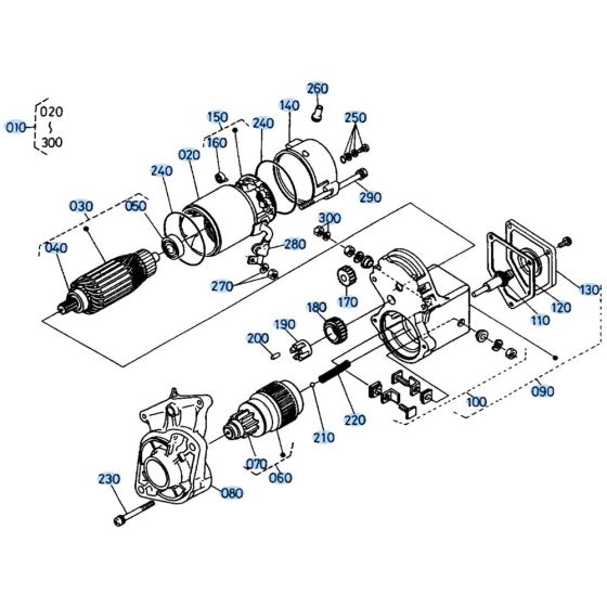 Starter Assembly for Kubota KH66 Mini Excavator