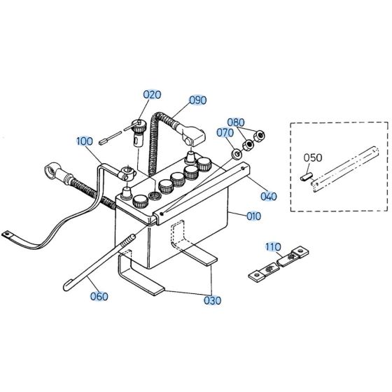 Battery Assembly for Kubota KH66 Mini Excavator