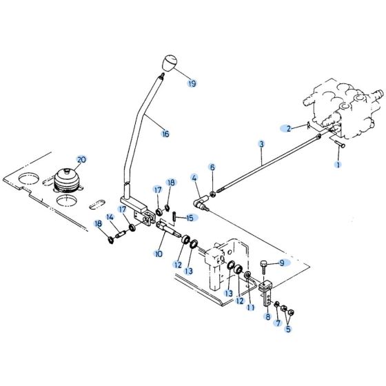 Control Lever (L/H) Assembly for Kubota KH90 Mini Excavator