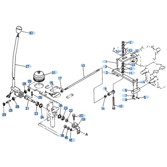Control Lever (R/H) Assembly for Kubota KH90 Mini Excavator