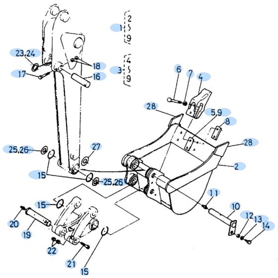 Bucket Assembly for Kubota KH90 Mini Excavator
