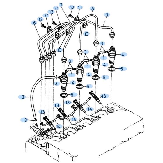 Glow Plug Nozzle Holder Assembly for Kubota KH90 Mini Excavator