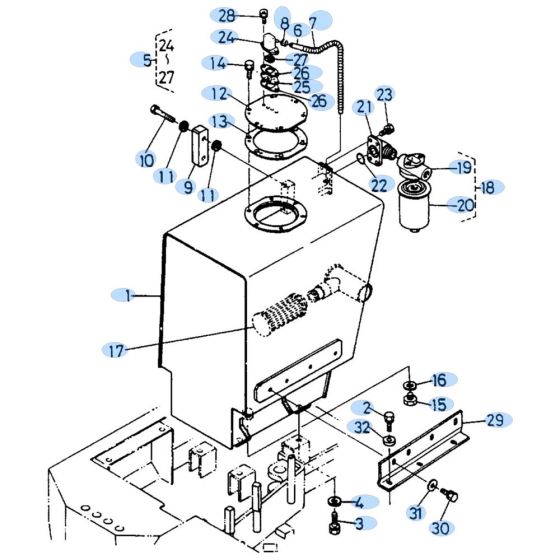 Oil Tank Assembly for Kubota KH90 Mini Excavator