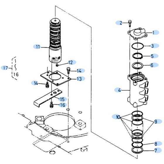 Rotary Joint Assembly for Kubota KH90 Mini Excavator