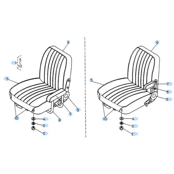 Seat Assembly for Kubota KH90 Mini Excavator