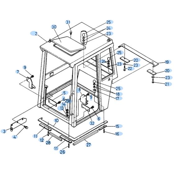 Cabin Assembly for Kubota KH90 Mini Excavator