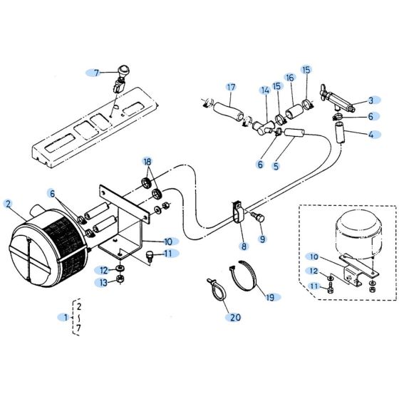 Heater Assembly for Kubota KH90 Mini Excavator