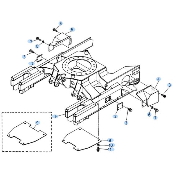 Track Frame Assembly for Kubota KH90 Mini Excavator