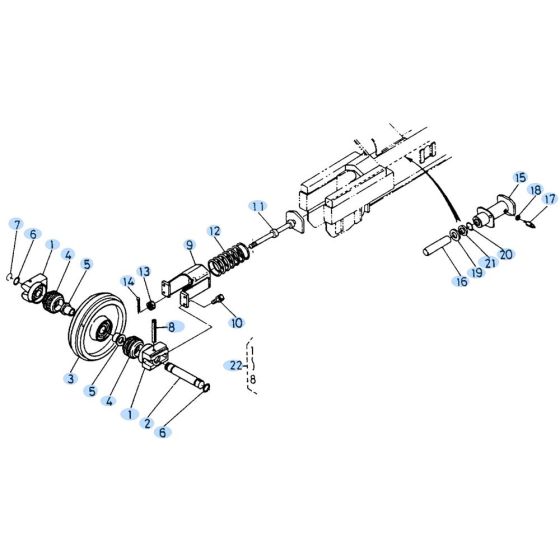 Idler Assembly for Kubota KH90 Mini Excavator
