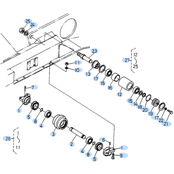 Track Roller Assembly for Kubota KH90 Mini Excavator