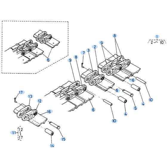 Crawler Assembly for Kubota KH90 Mini Excavator