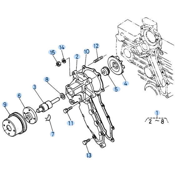 Water Pump Assembly for Kubota KH90 Mini Excavator