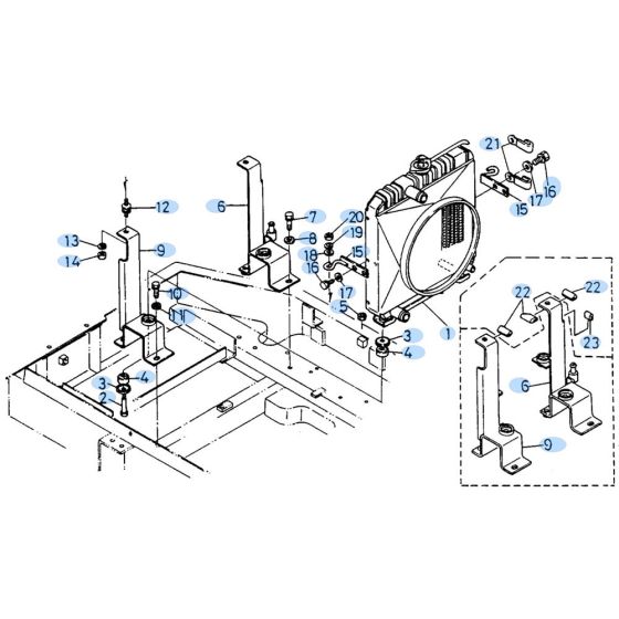 Radiator Assembly for Kubota KH90 Mini Excavator