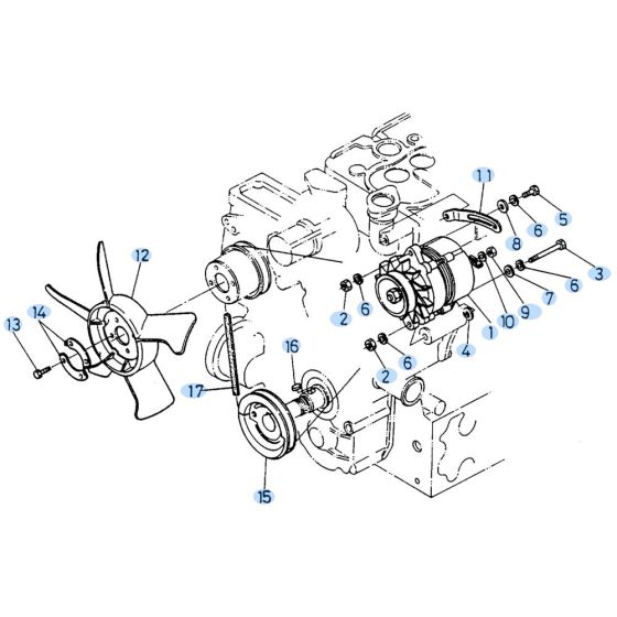 Fan Assembly for Kubota KH90 Mini Excavator