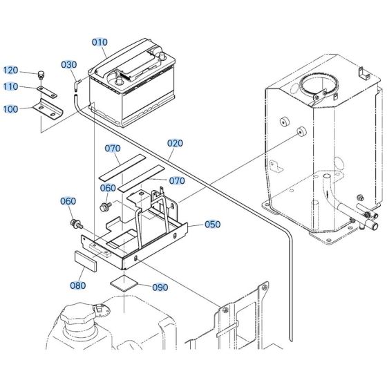 Battery Assembly for Kubota KX030-4 Mini Excavator