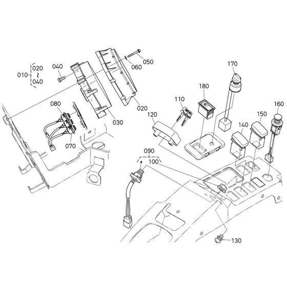 Instrument Panel Assembly for Kubota KX030-4 Mini Excavator