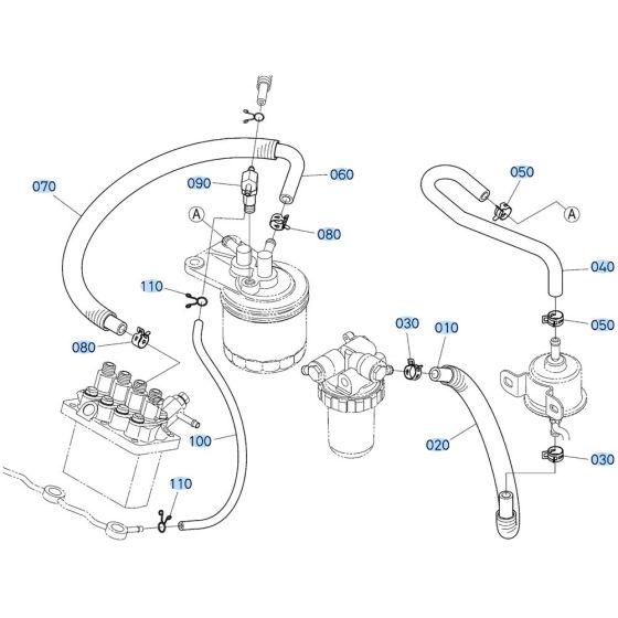 Fuel Tube Assembly for Kubota KX030-4 Mini Excavator