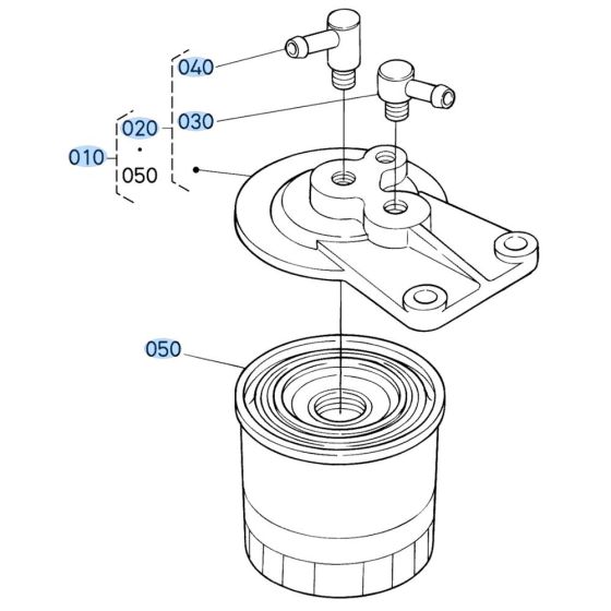 Fuel Filter Assembly for Kubota KX030-4 Mini Excavator