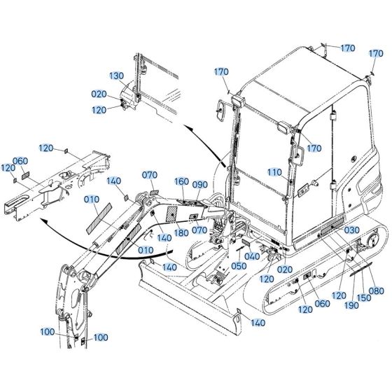 Decals for Kubota KX030-4 Mini Excavator