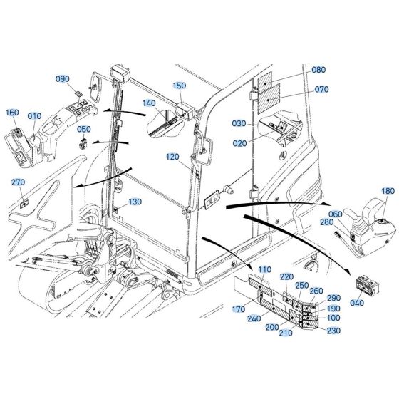 Decals -1 for Kubota KX030-4 Mini Excavator