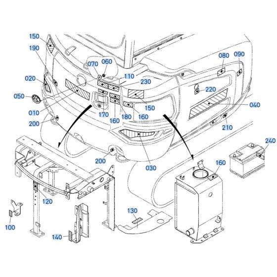 Decals -2 for Kubota KX030-4 Mini Excavator