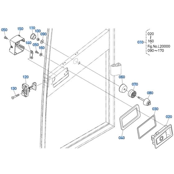 Door Assembly -1 for Kubota KX030-4 Mini Excavator