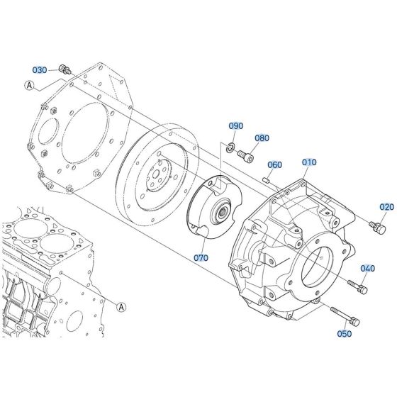 Pump Housing Assembly for Kubota KX030-4 Mini Excavator