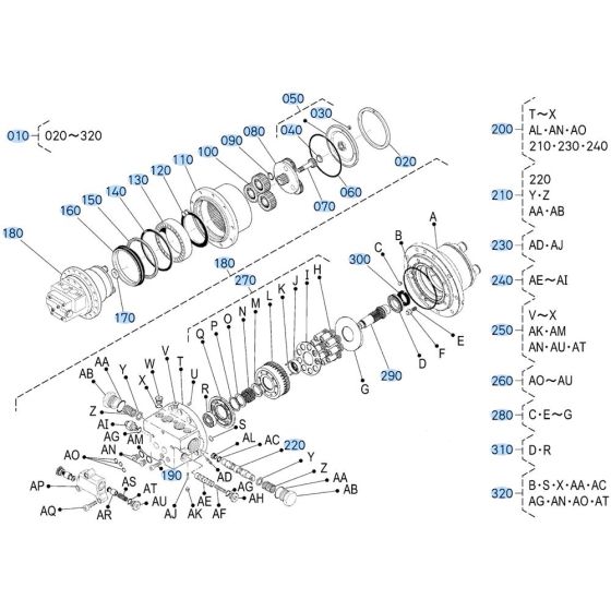 Drive Motor Assembly for Kubota KX030-4 Mini Excavator