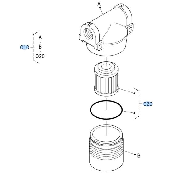 Oil Filter Assembly for Kubota KX030-4 Mini Excavator