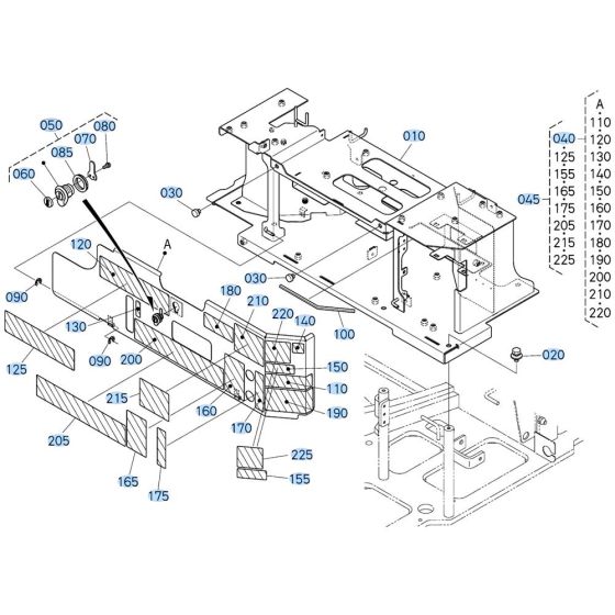 Seat Support Assembly for Kubota KX030-4 Mini Excavator