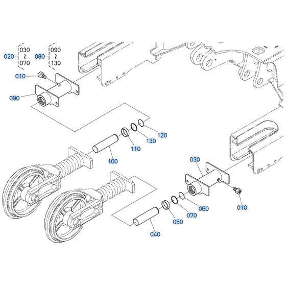 Idler Assembly -1 for Kubota KX030-4 Mini Excavator