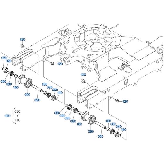 Track Roller Assembly for Kubota KX030-4 Mini Excavator
