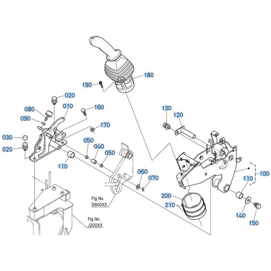 Control Lever (L/H) Assembly for Kubota KX040-5 Mini Excavator