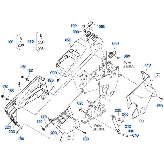 Armrest (L/H) Assembly for Kubota KX040-5 Mini Excavator