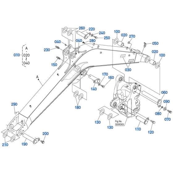 Boom Assembly for Kubota KX040-5 Mini Excavator