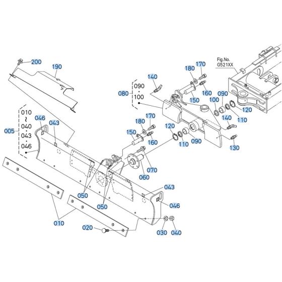 Blade (6-in-1) Assembly for Kubota KX040-5 Mini Excavator