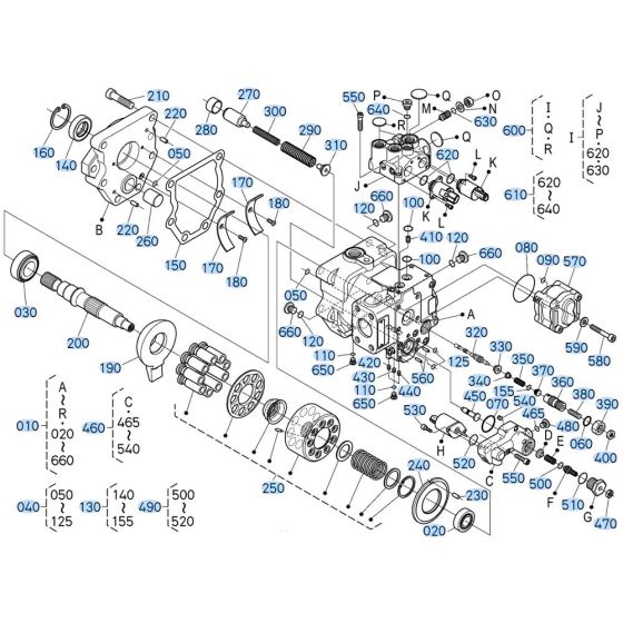 Piston Pump Assembly for Kubota KX040-5 Mini Excavator