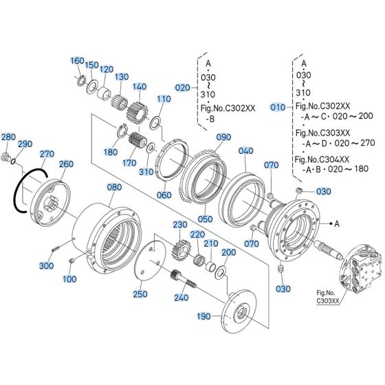 Drive Motor Assembly for Kubota KX040-5 Mini Excavator