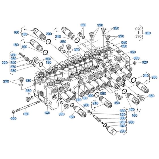Control Valve Assembly for Kubota KX040-5 Mini Excavator