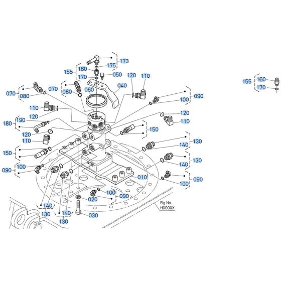 Rotary Joint Assembly for Kubota KX040-5 Mini Excavator