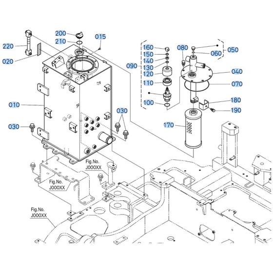 Oil Tank Assembly for Kubota KX040-5 Mini Excavator