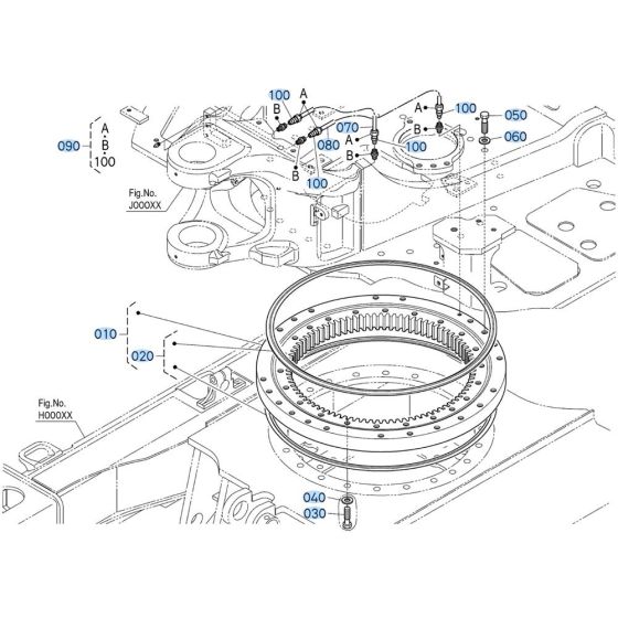 Swivel Bearing Assembly for Kubota KX040-5 Mini Excavator