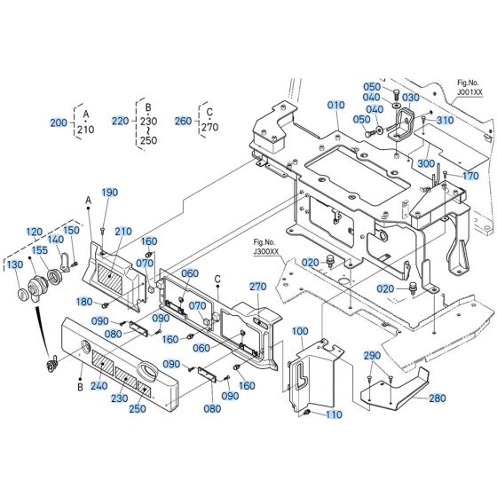 Seat Support Assembly for Kubota KX040-5 Mini Excavator
