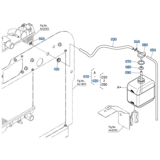 Reserve Tank Assembly for Kubota KX040-5 Mini Excavator